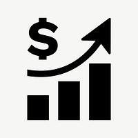Dollar increase flat icon psd