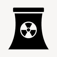 Nuclear power plant flat icon vector