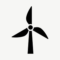 Windmill silhouette flat icon psd
