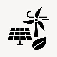 Renewable energy flat icon vector