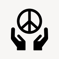 Hand and peace sign flat icon vector