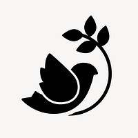 Dove and olive branch flat icon vector