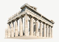 Parthenon temple in Greece collage element psd