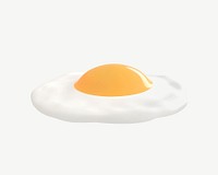 3D fried egg, collage element psd