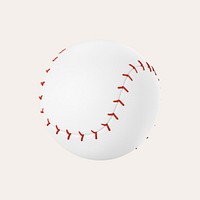 3D baseball ball, collage element psd