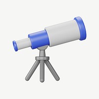 3D astronomy telescope, collage element psd