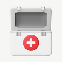 3D first aid kit, collage element psd