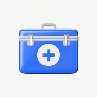 3D first aid box, collage element psd