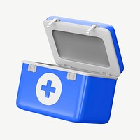 3D first aid box, collage element psd