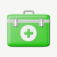 3D first aid box, collage element psd