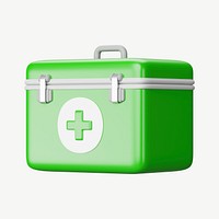 3D first aid box, collage element psd