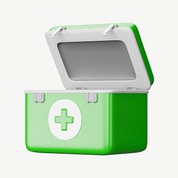 3D first aid box, collage element psd