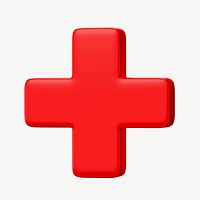 3D medical cross, collage element psd