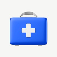 3D medical briefcase, collage element psd