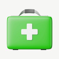 3D medical briefcase, collage element psd