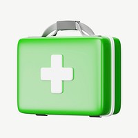 3D medical briefcase, collage element psd