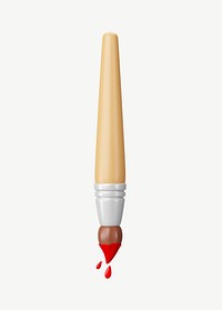 3D paint brush, collage element psd