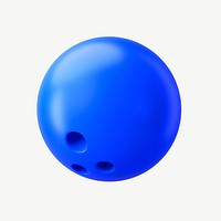 3D bowling ball, collage element psd