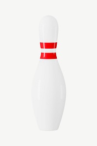 3D bowling pin, collage element psd