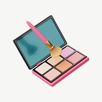 3D blush palette, collage element psd