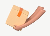 3D parcel delivery, collage element psd