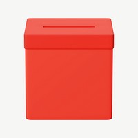 3D Election voting box, collage element psd
