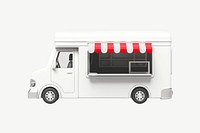 3D food truck, collage element psd