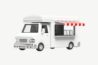 3D food truck, collage element psd