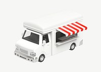 3D food truck, collage element psd