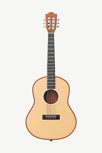 3D acoustic guitar, collage element psd