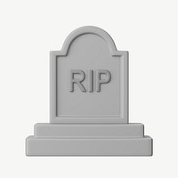 3D tombstone, collage element psd