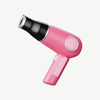 3D Hair dryer, collage element psd