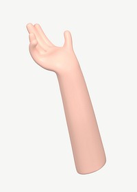 3D hand gesture, collage element psd