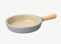 3D frying pan, collage element psd