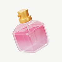 3D perfume bottle, collage element psd