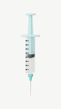 3D hypodermic needle, collage element psd