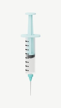 3D hypodermic needle, collage element psd