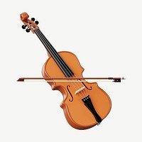 3D violin, collage element psd