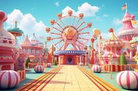 Cartoon park amusement park architecture. AI generated Image by rawpixel.