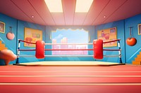 Boxing cartoon sports architecture. 