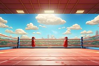 Boxing cartoon sports architecture. 