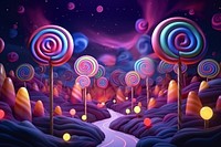 Confectionery lollipop purple night. 