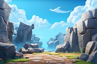Rock landscape outdoors cartoon. AI generated Image by rawpixel.