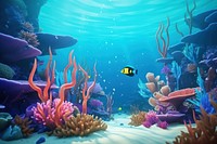 Underwater aquarium outdoors cartoon. 