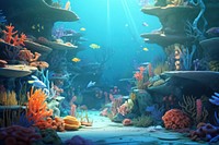 Underwater aquarium outdoors nature. 