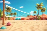 Outdoors volleyball cartoon sports. AI generated Image by rawpixel.