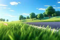 Grass landscape grassland outdoors. AI generated Image by rawpixel.