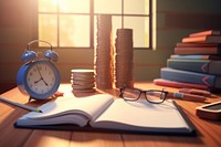 Publication furniture glasses clock. 