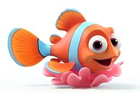 Fish swimming cartoon animal. 