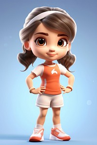 Athlete cartoon doll cute. AI generated Image by rawpixel.